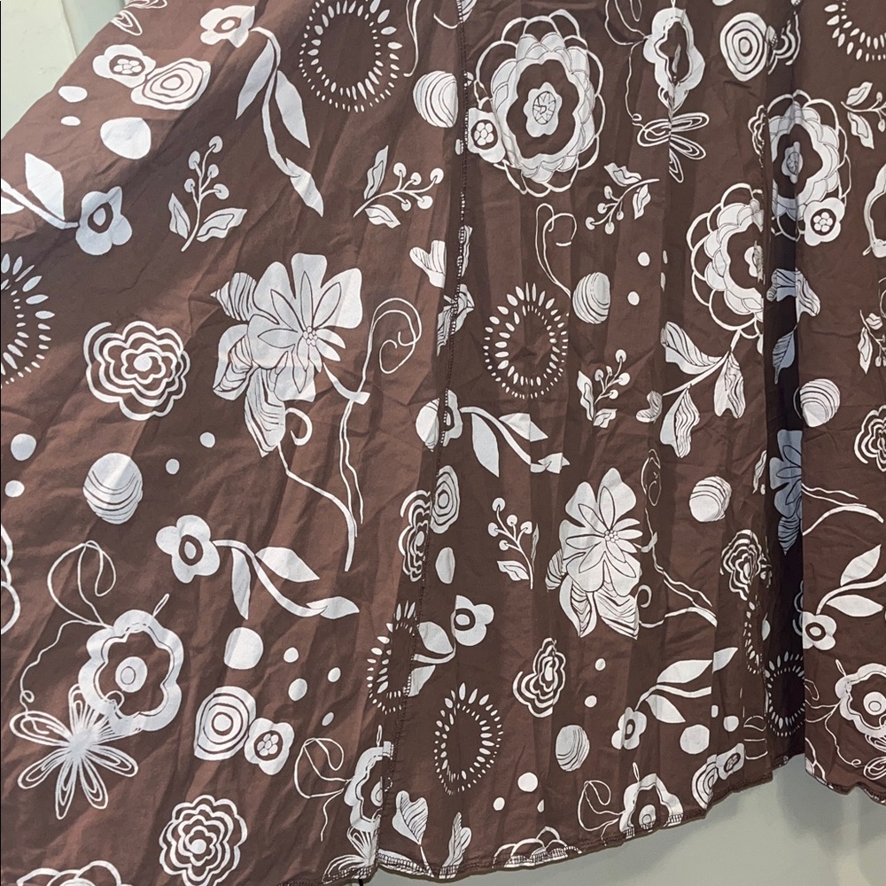 fresh produce Brown Floral A-Line Skirt size large - Picture 7 of 7